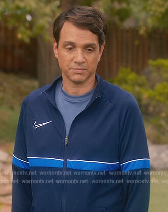 Daniel’s blue Nike track jacket on Cobra Kai
