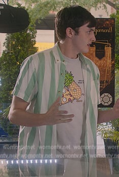 Demetri’s pizza and pineapple graphic tee on Cobra Kai
