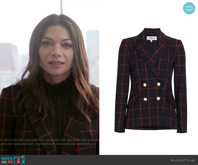 Derek Lam 10 Crosby Ady Double-Breasted Windowpane Blazer worn by Nikki Ramos (Ginger Gonzaga) on She-Hulk Attorney at Law