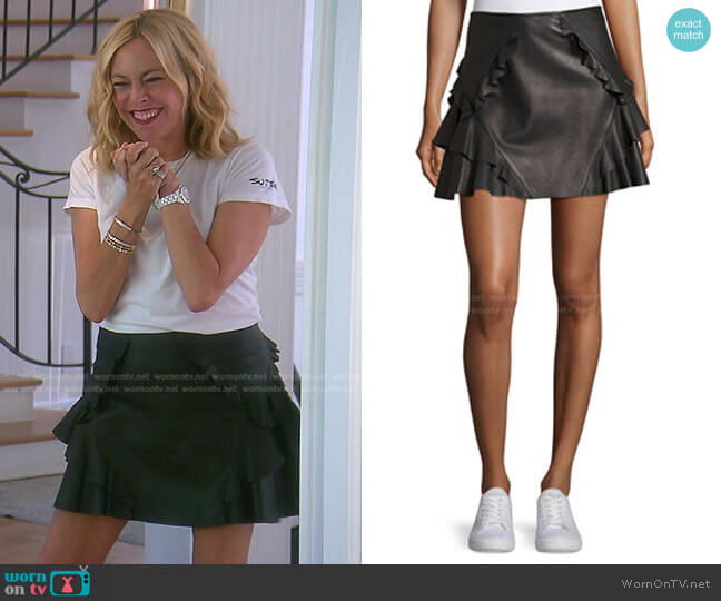 Derek Lam 10 Crosby Ruffled Leather Mini Skirt worn by Sutton Stracke on The Real Housewives of Beverly Hills