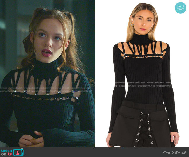 Dion Lee Beaded Braid Skivvy Top worn by Beatrix (Sadie Soverall) on Fate The Winx Saga