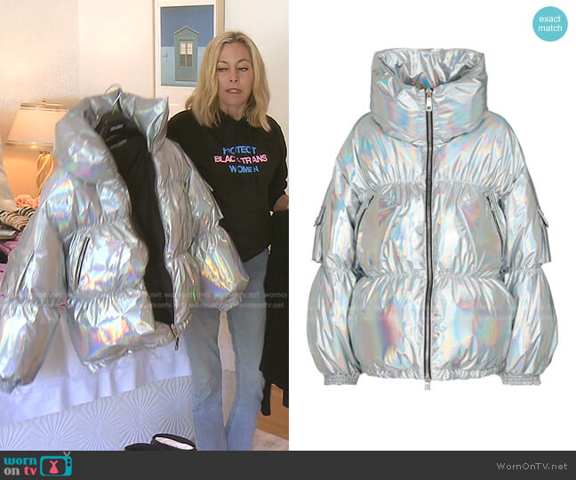 Dolce & Gabbana Holographic-Effect Padded Jacket worn by Sutton Stracke on The Real Housewives of Beverly Hills