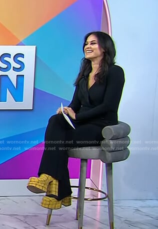 Donna’s yellow plaid boots on Today