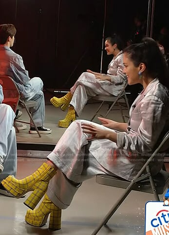 Donna’s yellow plaid boots on Today
