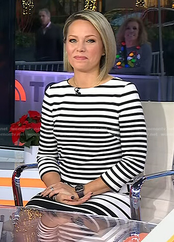 Dylan’s white and black striped dress on Today