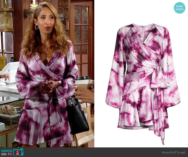 Elliatt Danica Tie-Dyed Wrap Dress worn by Lily Winters (Denise Boutte) on The Young and the Restless