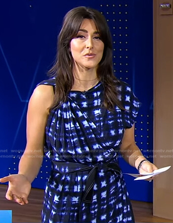 Erielle’s blue plaid asymmetric top on Good Morning America