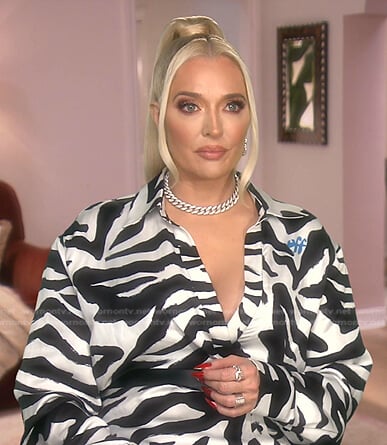 Erika’s zebra print dress on The Real Housewives of Beverly Hills