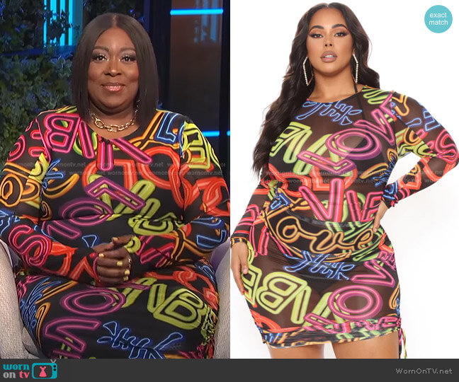 Fashion Nova After Sunset Mesh Cover Up Dress worn by Loni Love on E! News