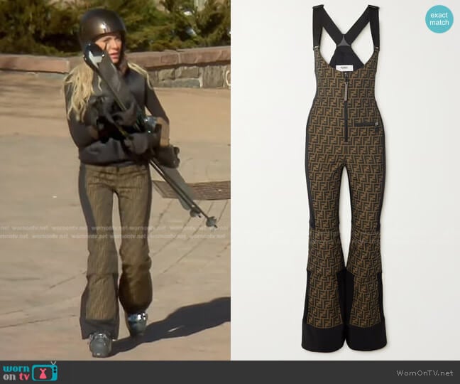 Fendi Coated Canvas-Jacquard Ski Salopettes worn by Dorit Kemsley on The Real Housewives of Beverly Hills