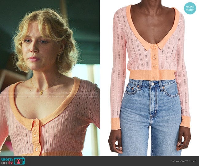 For Love & Lemons Phoebe Pointelle Cardigan worn by Stella (Hannah van der Westhuysen) on Fate The Winx Saga
