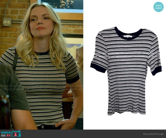 Frame 70s Stripe Tee worn by Sylvie Brett (Kara Killmer) on Chicago Fire