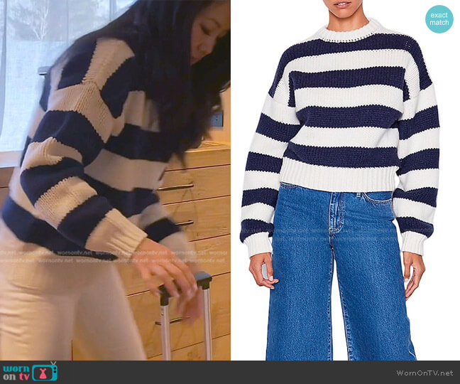 Frame Oversized Crew Sweater worn by Crystal Kung Minkoff on The Real Housewives of Beverly Hills