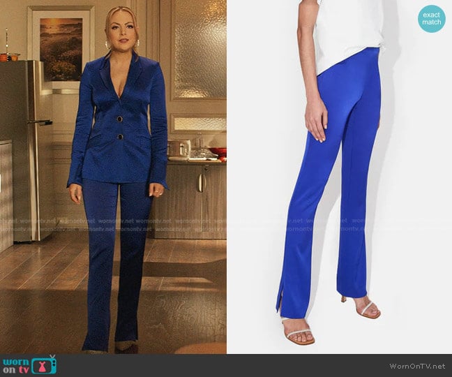 Galvan Satin Slashed Trouser worn by Fallon Carrington (Elizabeth Gillies) on Dynasty