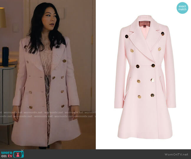 Giambattista Valli Double Breasted Dress Coat worn by Ingrid Yun (Arden Cho) on Partner Track