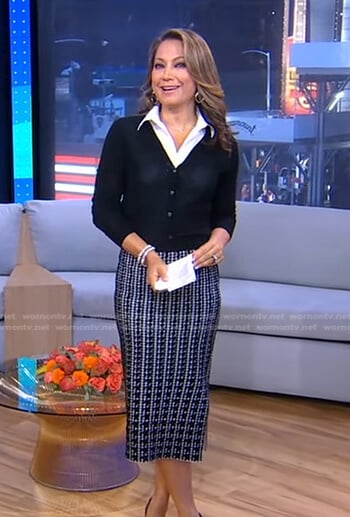 Ginger’s black knit pencil skirt on Good Morning America