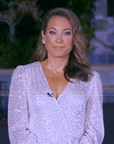 Ginger’s sequin wrap dress on Good Morning America