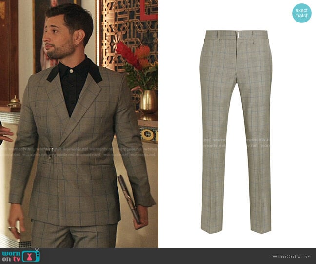 Givenchy Formal Plaid Trousers worn by Sam Flores (Rafael de la Fuente) on Dynasty