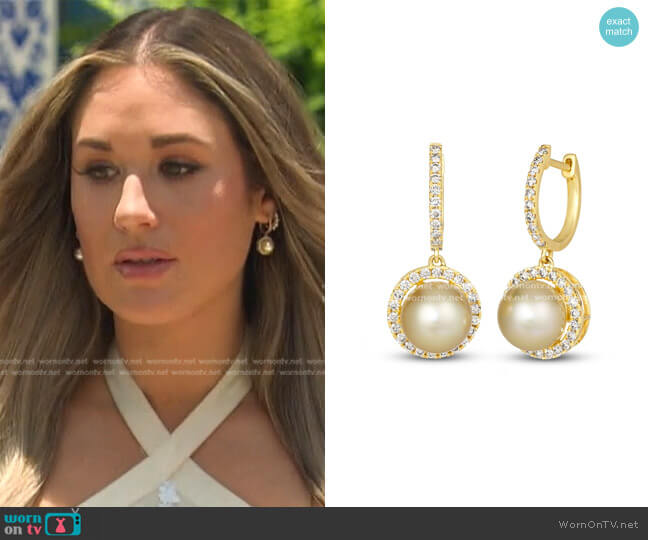 Le Vian Cultured South Sea Pearl Earrings worn by Rachel Recchia on The Bachelorette