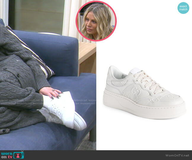 Gucci GG Embossed Leather Sneakers worn by Dorit Kemsley on The Real Housewives of Beverly Hills