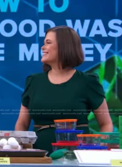 Heather White’s green puff sleeve dress on Good Morning America