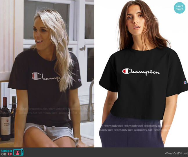 Champion Heritage Cropped Tee worn by Olivia Flowers on Southern Charm