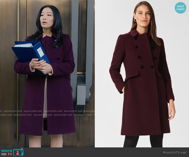 Hobbs Janaya Wool Blend Coat worn by Ingrid Yun (Arden Cho) on Partner Track