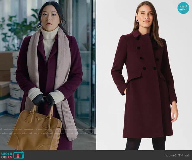 Hobbs Janaya Wool Blend Coat worn by Ingrid Yun (Arden Cho) on Partner Track