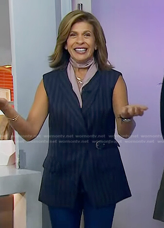 Hoda’s navy striped vest on Today