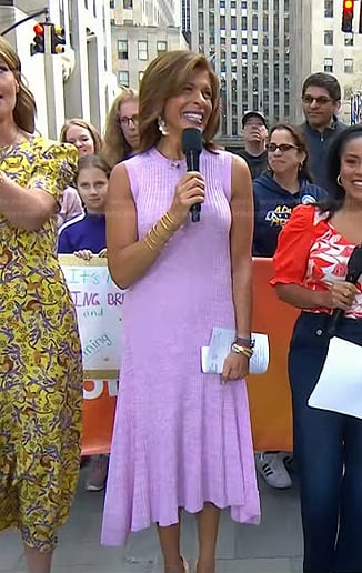 Hoda’s pink ribbed sleeveless dress on Today