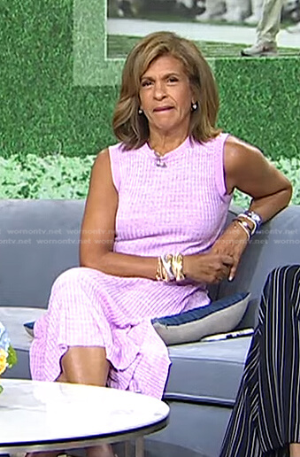 Hoda’s pink ribbed sleeveless dress on Today
