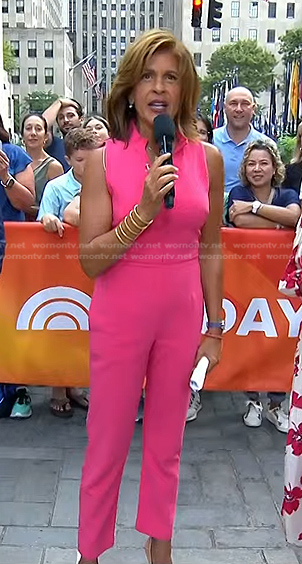 Hoda’s pink zip-front jumpsuit on Today