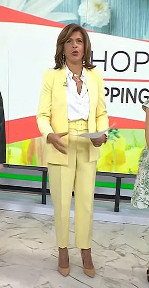 Hoda’s yellow blazer and belted pants on Today