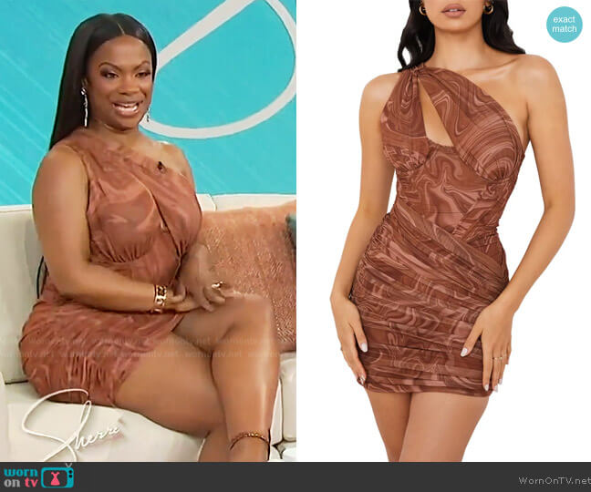 House of CB Clementine Cutout Ruched Minidress worn by Kandi Burruss on Sherri