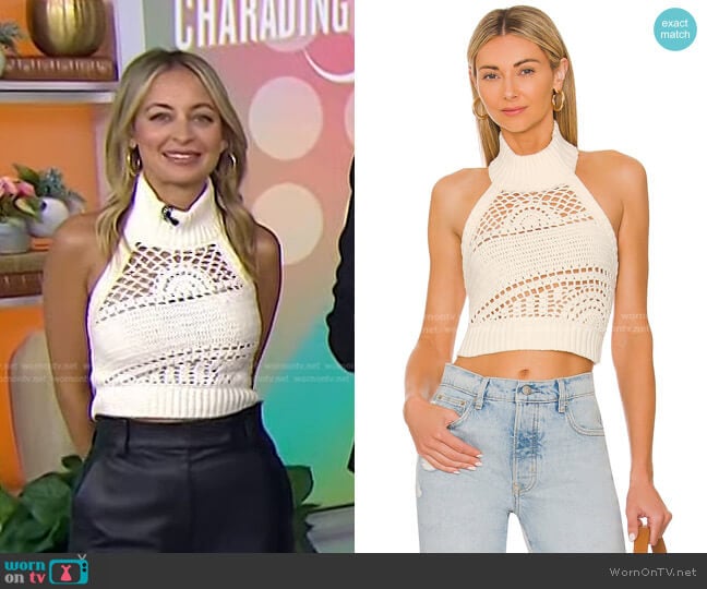 House of Harlow 1960 Brigitte Crochet Halter Top