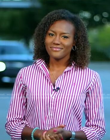 Janai’s pink striped shirt on Good Morning America