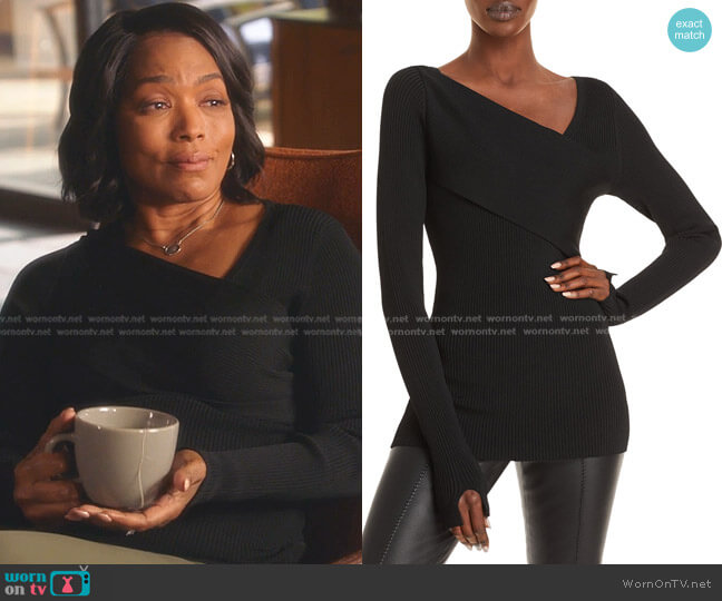 Jason Wu Ribbed Asymmetric Neck Sweater worn by Athena Grant (Angela Bassett) on 9-1-1