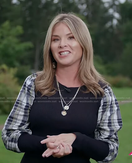 Jenna’s black plaid sleeve sweater on Today