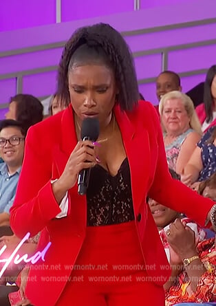 Jennifer’s black lace bodysuit on The Jennifer Hudson Show