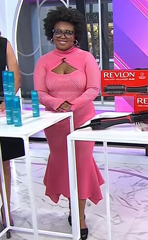 Jessica Cruel’s pink ribbed cutout dress on Today