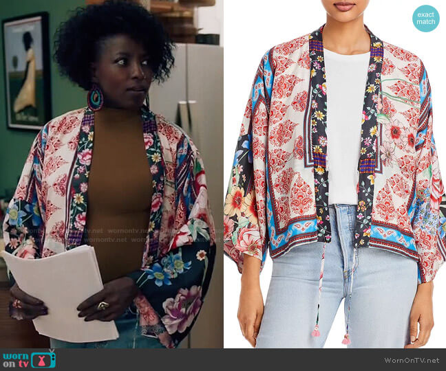 Johnny Was Geana Makenna Silk Kimono worn by Nova Bordelon (Rutina Wesley) on Queen Sugar