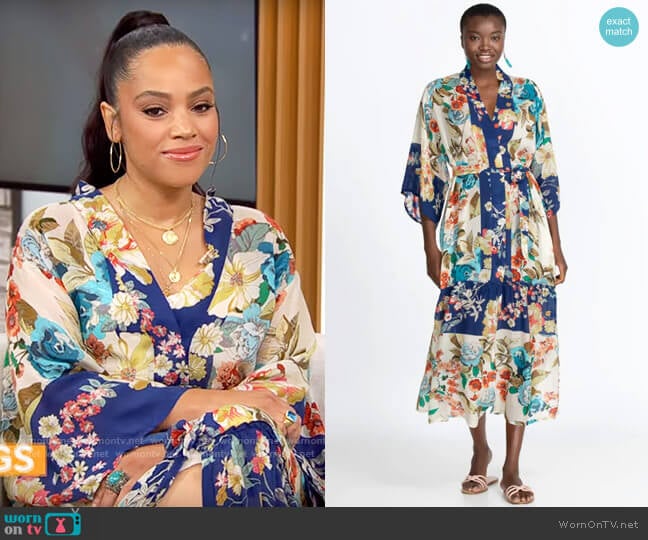 Johnny Was Emma Astrid Kimono worn by Bianca Lawson on CBS Mornings