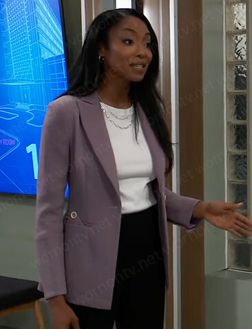 Jordan’s lavender blazer on General Hospital