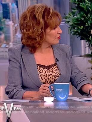 Joy’s blue denim blazer on The View
