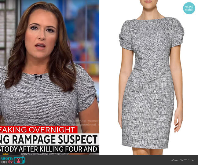 Karl Lagerfeld Paris Knit Sheath Dress worn by Nikki Battiste on CBS Mornings