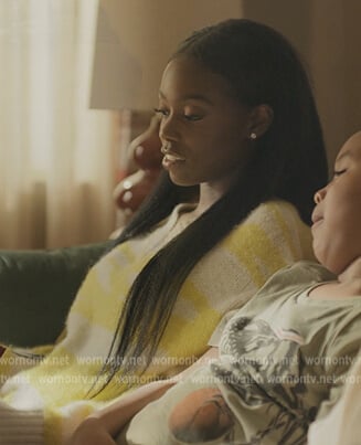 Keisha’s yellow tiger stripe sweater on The Chi