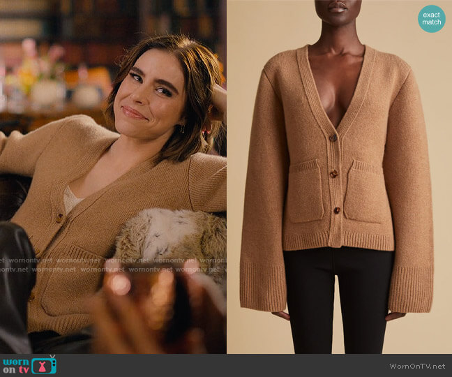 Khaite Scarlet Cardigan in Camel worn by Rachel Friedman (Alexandra Turshen) on Partner Track