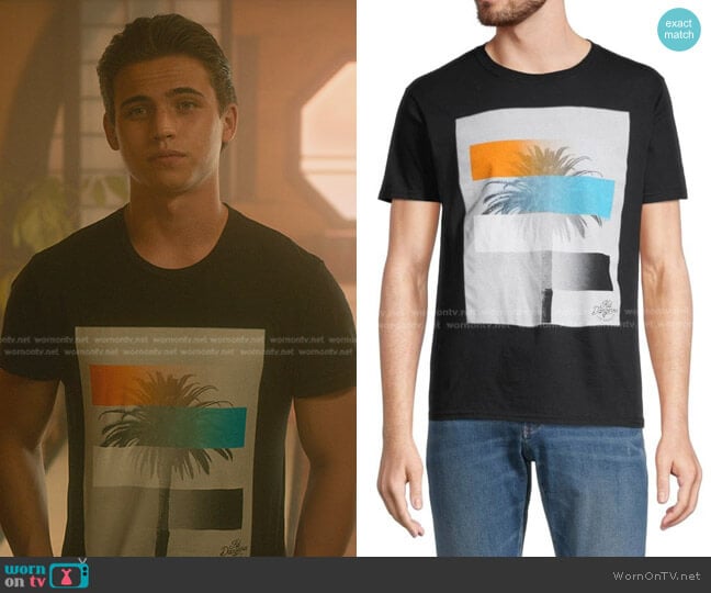 Kid Dangerous Palm Gradient Graphic Tee worn by Robby Keene (Tanner Buchanan) on Cobra Kai