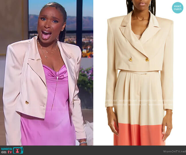 Kimberly Goldson Eboni Cropped Double-Breasted Blazer worn by Jennifer Hudson on The Jennifer Hudson Show