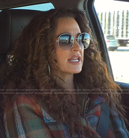 Kyle’s plaid duffle jacket on The Real Housewives of Beverly Hills